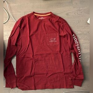 Vineyard vines long sleeve shirt small red burgundy maroon
